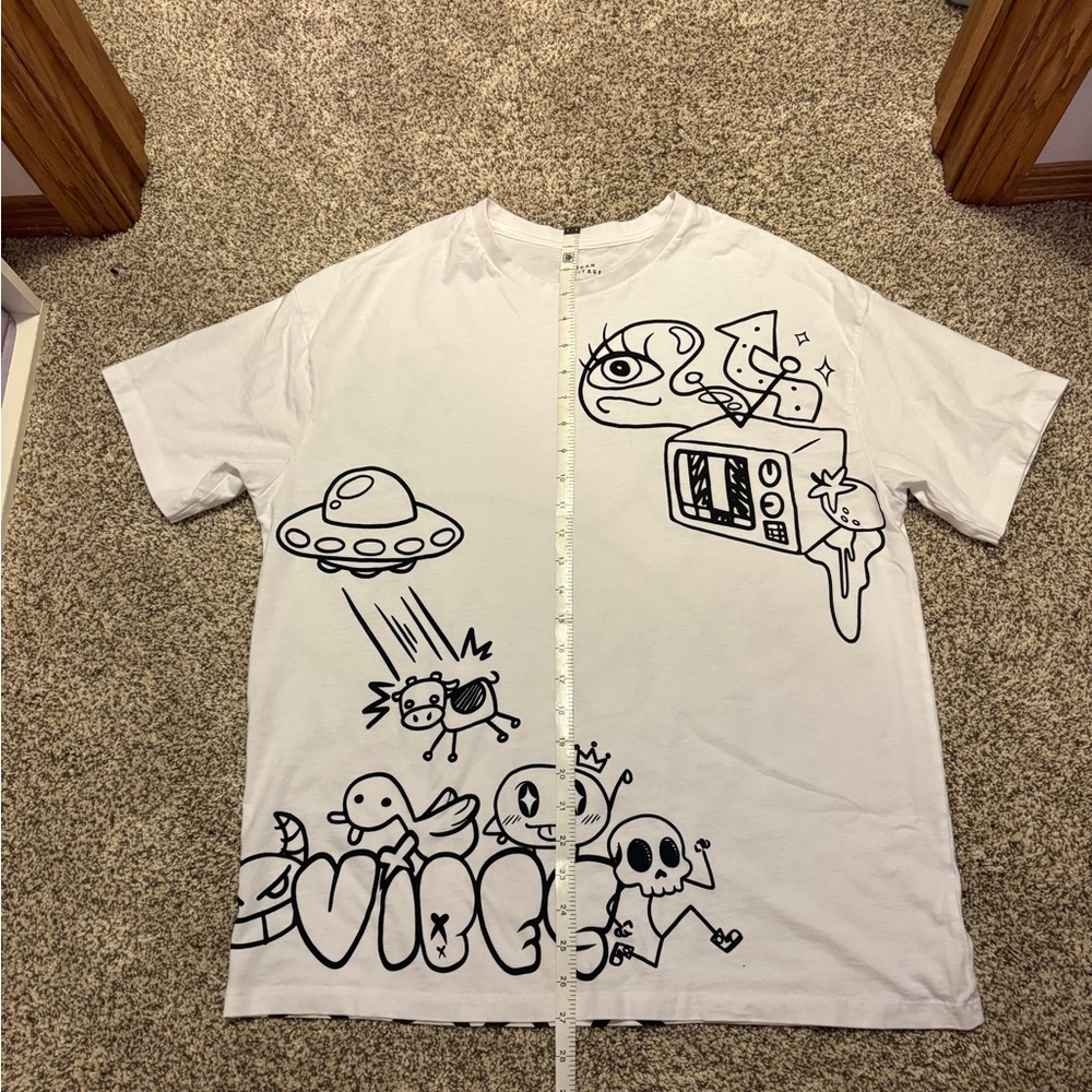 Urban Heritage White Graphic Tee with Black Design